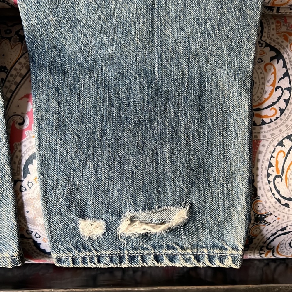 90s vintage high rise tapered / straight leg distressed blue jeans 25 - Picture 16 of 16